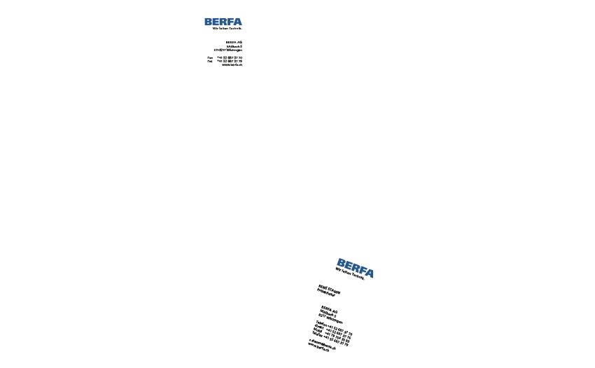 Briefschaft und Visitenkarte BERFA AG