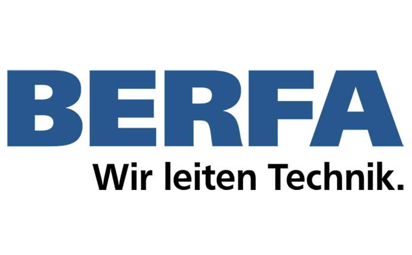 Logo BERFA AG mit Slogan Wir leiten Technik.