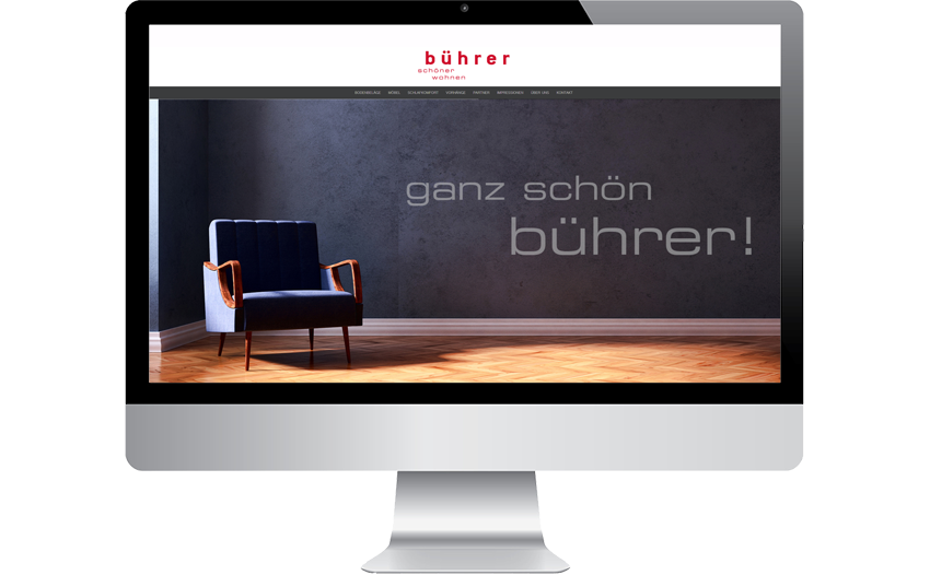Webseite René Bührer AG mit Slogan ganz schön bührer
